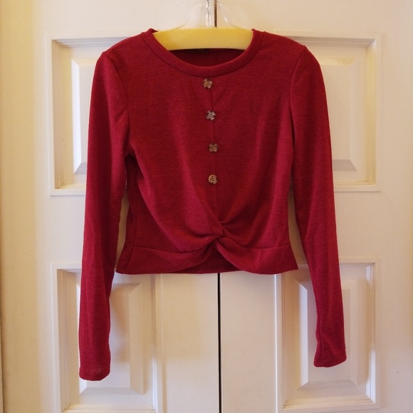 PaperMoon Sweater Cropped Raspberry M - Picture 2 of 5